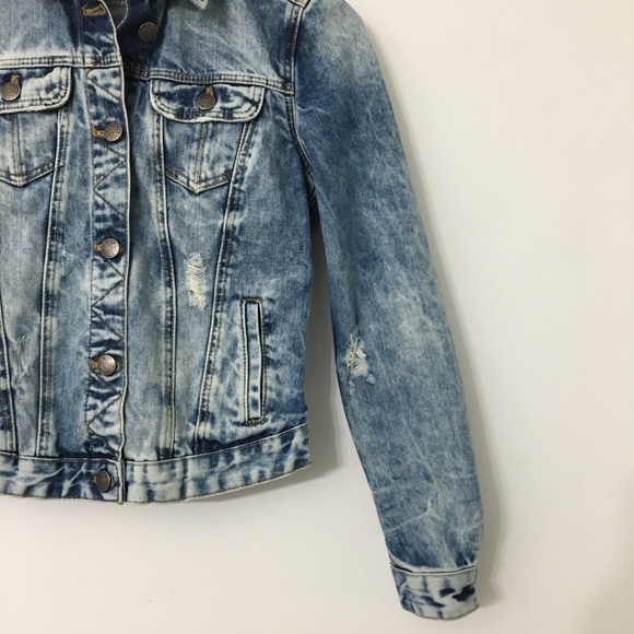 Zara Sz: Small Distressed Ripped Acid Wash Jacket - Picture 4 of 11